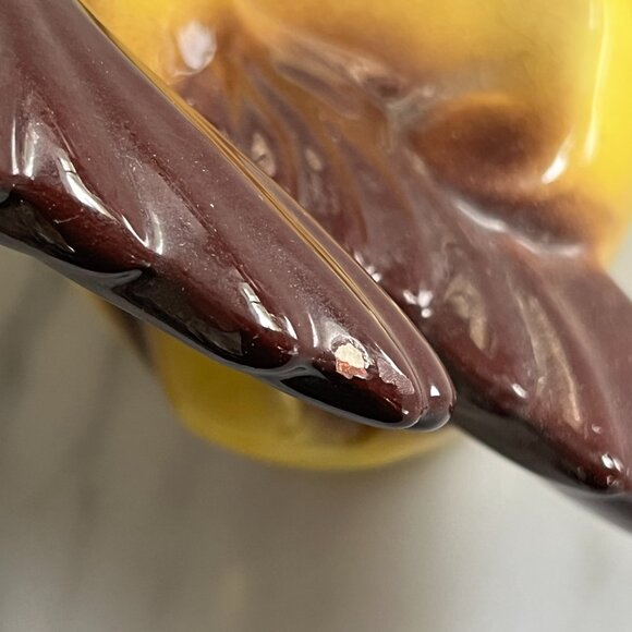 Vintage Yellow & Brown Ceramic Angelfish statuette - Picture 13 of 14